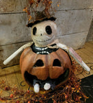#RC-FPG RUGGED CHIC Skeleton Guy In Jack O Lantern Pumpkin