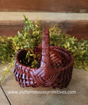 #LMB-21 Primitive Small #5 "Cranberry" Egg Basket