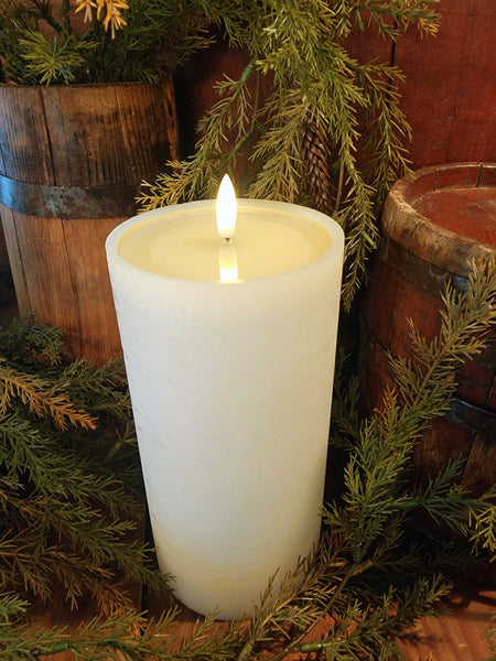 #PDNI2404 Ivory 8x4" Flameless Realistic Melt Pillar Candle