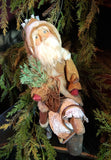 #RDS-S  HOLLY SCHMIDT "Santa Riding Sheep With Bell " ONE OF A KIND