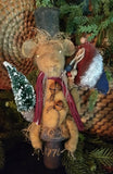 #55HS Patriotic Mr. Mouse On "1776" Wood Pedestal By HOLLY SCHMIDT