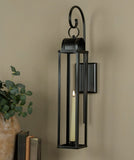 #247019  Black Taper Candle Lantern w/ Bracket