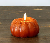 #NY236431 Primitive Orange 3D Flame 3 Inch Short Pumpkin Candle - 6Hr Timer