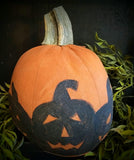 #FA38  Pumpkin With Jack O' Lantern Silhouettes  MADE IN THE USA!