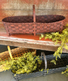 #R-PB Long Dark Red Porch/Centerpiece Basket