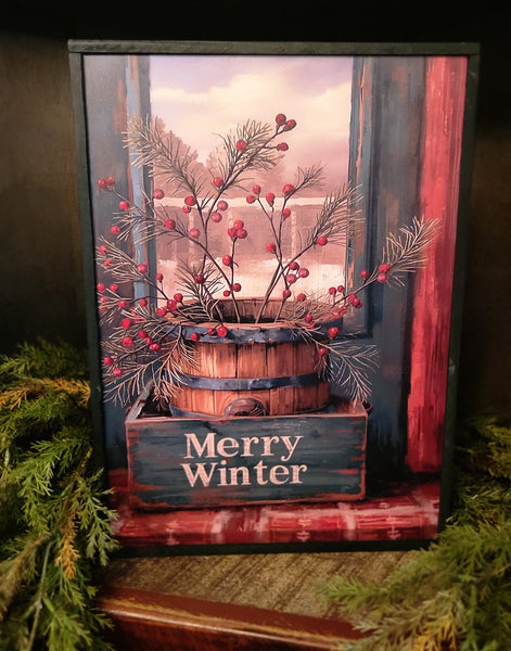 #MW1137 "Merry Winter" 11X16In Framed Print MADE IN AMERICA!