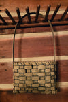 #TB-SFDB Primitive Small Flat Wall Or Door Basket - Taupe over Black