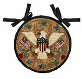 #4873-580  Sweet Land of Liberty Hooked Chair Pad - 14.5In Round