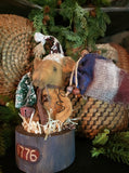 #53HS Patriotic Mouse In "1776" Wood Bowl By HOLLY SCHMIDT