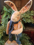 #24OTC Primitive Standing Bunny Boy With Scarf & Carrot