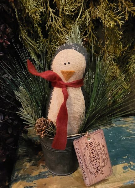 #BBKP "Baby"Penguin In Tin Of Greens By RUGGED CHIC COLLECTION