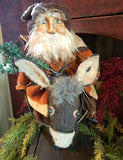 #2DK-25 HOLLY SCHMIDT "Clay Face Santa Riding A Donkey" ONE OF A KIND