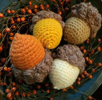 #PD-ACORNS Set of 4 Knitted Acorn Bowl Fillers
