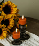 #772642  Set of 2 - 3D Flame Orange Tealight Candles w/ Melting Effect