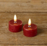 #NY236553  Set of 2 3D Flame Red Tealight Candles