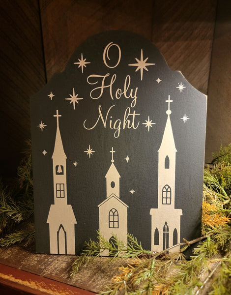 #OHN9 "O Holy Night" Wood Shelf Sitter Sign