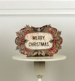 #H237628  Vintage Style 18.25In Merry Christmas Metal Dummy Board
