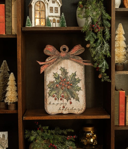 H237629  18In Happy Holidays Metal Dummy Board
