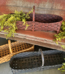 #R-PB Long Dark Red Porch/Centerpiece Basket
