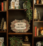 #H237628  Vintage Style 18.25In Merry Christmas Metal Dummy Board