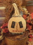 #C4-JH Primitive Cream Jack O Lantern Head MADE IN AMERICA!