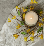 #2251 Yellow Forsythia 8 Inch Candle Ring