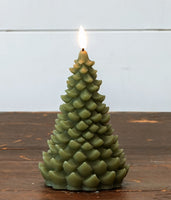 #NY236682  6In Green 3D Flame Balsam Tree Candle