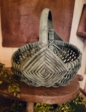 #S5-PBE Primitive Distressed "Pewter Blue" Egg Basket MADE IN THE USA!