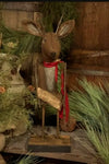 #DAW-SNDBK  Primitive Standing Buck With Christmas Sign