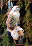 #2RDS  HOLLY SCHMIDT "Santa Riding Sheep With Bell " ONE OF A KIND