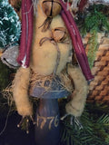 #55HS Patriotic Mr. Mouse On "1776" Wood Pedestal By HOLLY SCHMIDT
