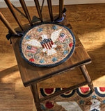 #4873-580  Sweet Land of Liberty Hooked Chair Pad - 14.5In Round
