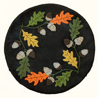 #CM022010  Leaves & Acorns Wool Felt Candle Mat