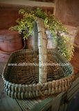 #LMB-1 Primitive "Brown" Pie Basket With Woven Handle MADE IN THE USA!