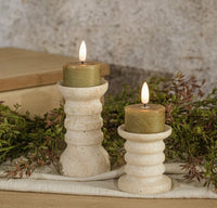 #NY236552  Set of 2 3D Flame Green Tealight Candles