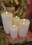 #PDNI2404 Ivory 8x4" Flameless Realistic Melt Pillar Candle
