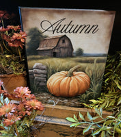 #HGC1120 "Autumn Barn" 8x10 Canvas Print