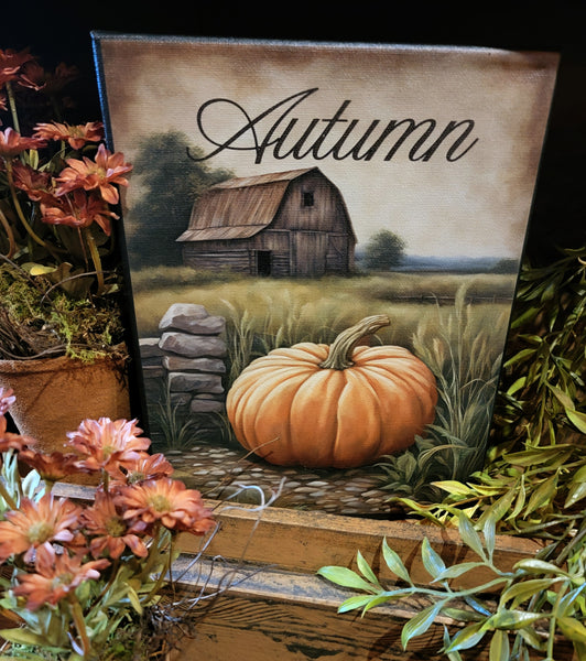 #HGC1120 "Autumn Barn" 8x10 Canvas Print