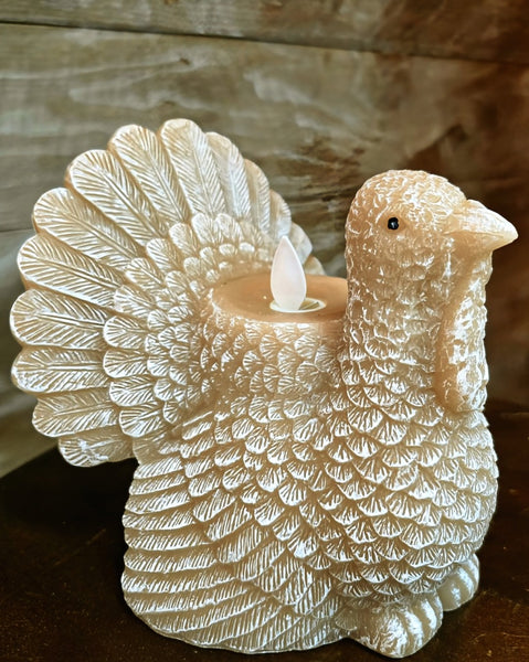 #CA286 Turkey Shaped Moving Flame LED Candle 5.2x5x5In