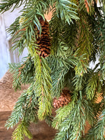 #XP76832 White Spruce 34In Hanging With Cones