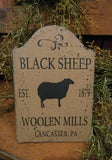 #BS69 Colonial "BLACK SHEEP WOOLEN MILLS" Tavern Shelf Sitter - Pearwood