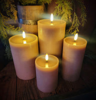 #24PDN  Primitive Caramel 8x4" Flameless Realistic Melt Pillar Candle