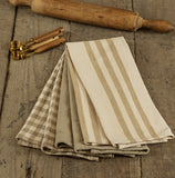 #3909  Set of 3 Tan & Cream Kitchen Towel