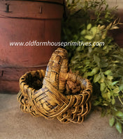 #LMB-12 Primitive Mini "Mustard" Egg Basket MADE IN THE USA!