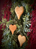 #MHBB Primitive Mustard Beeswax Heart ❤️ Ornaments Set of 3