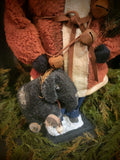#HSSGSE  Handmade Santa Holding Greens, Sticks, & Elephant