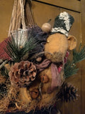 #47HS Patriotic Holiday Hanging Mouse Star Wreath By Holly Schmidt