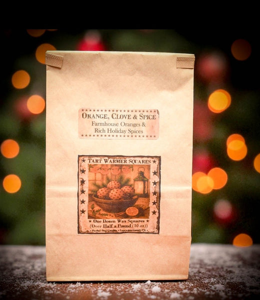 #ORCBAG "Orange Clove & Spices" Bag of 12 Soy Melting Tarts