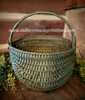 #LMB-26 Primitive Large "Sage Green" Egg Basket MADE IN THE USA!