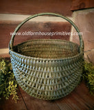 #LMB-26 Primitive Large "Sage Green" Egg Basket MADE IN THE USA!